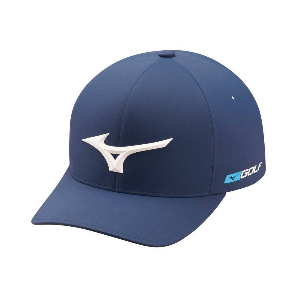 Mens Mizuno Tour Delta Fitted Hat Navy Philippines (WNPKOF685)